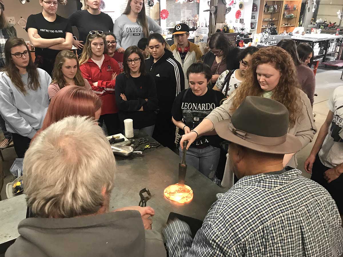 Students at a Glass Workshop